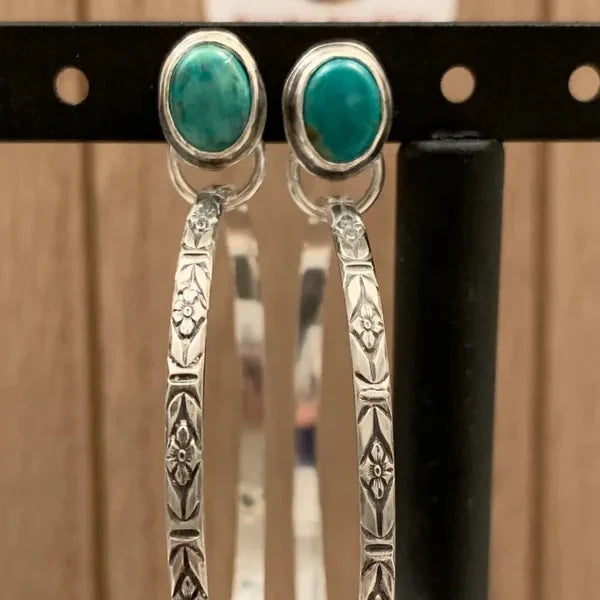 Boho retro onikso auskarai